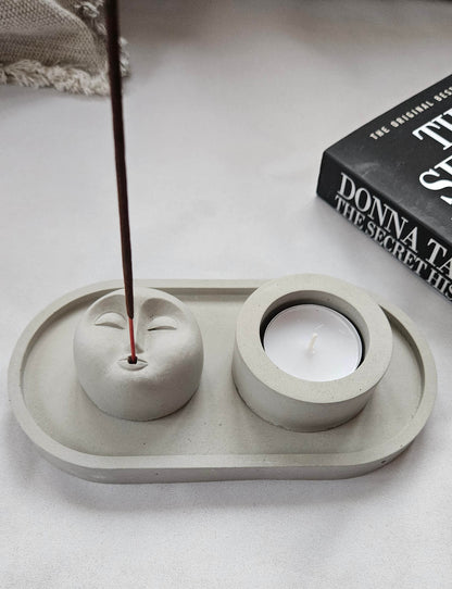 Betoninė žvakidė ir smilkalinė