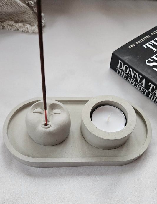 Betoninė žvakidė ir smilkalinė