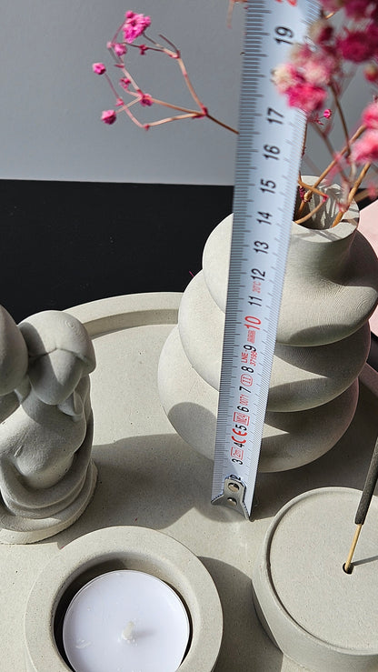 žvakidės, smilkalinės ir vazelės rinkinys dovanai dydis