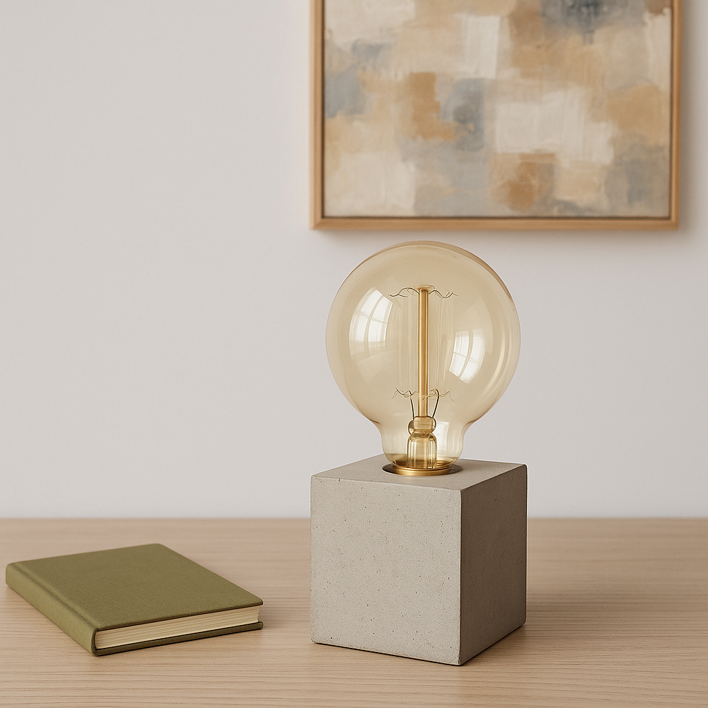 Betonile betoninis šviestuvas loftui industrinio stiliaus