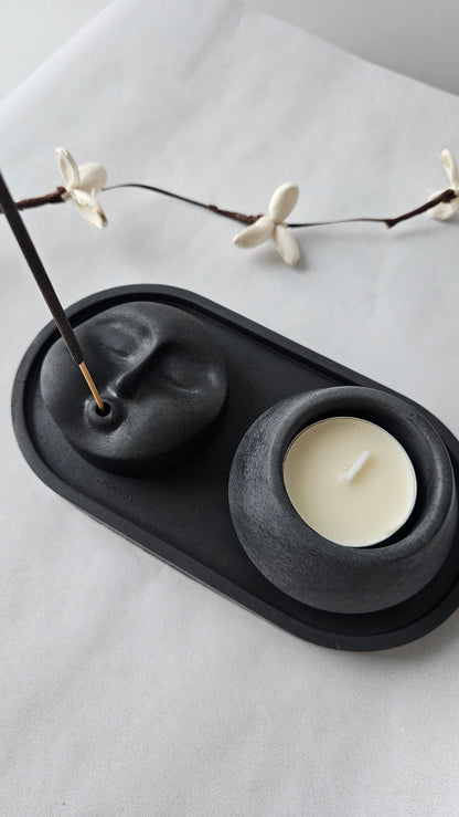 padėkliukas smilkalinė ir žvakidė iš betono