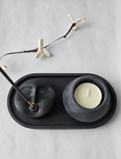 padėkliukas smilkalinė ir žvakidė iš betono