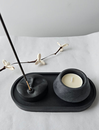 padėkliukas smilkalinė ir žvakidė iš betono