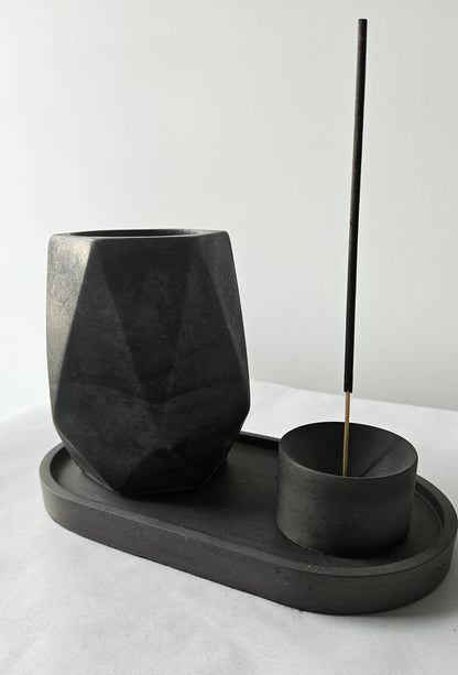 Vazelės ir smilkalinės rinkinys Black Elegance