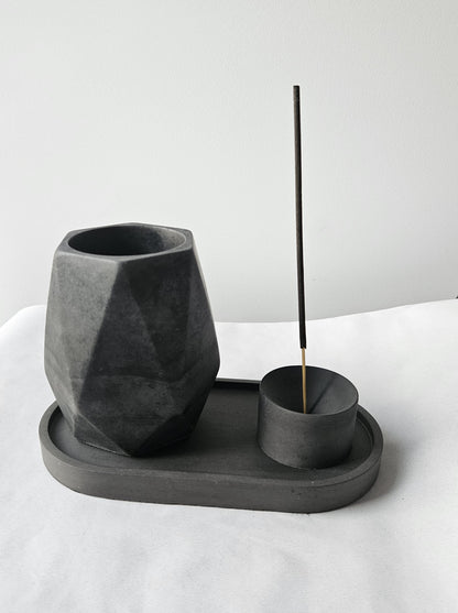 Vazelės ir smilkalinės rinkinys Black Elegance