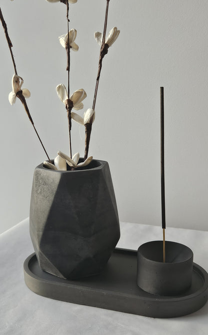 Vazelės ir smilkalinės rinkinys Black Elegance